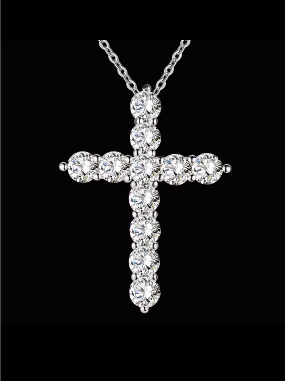 Gorgeous 925 silver w stones cross necklace